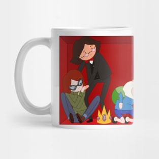 Finn, Simon and Betty inside Golb Mug